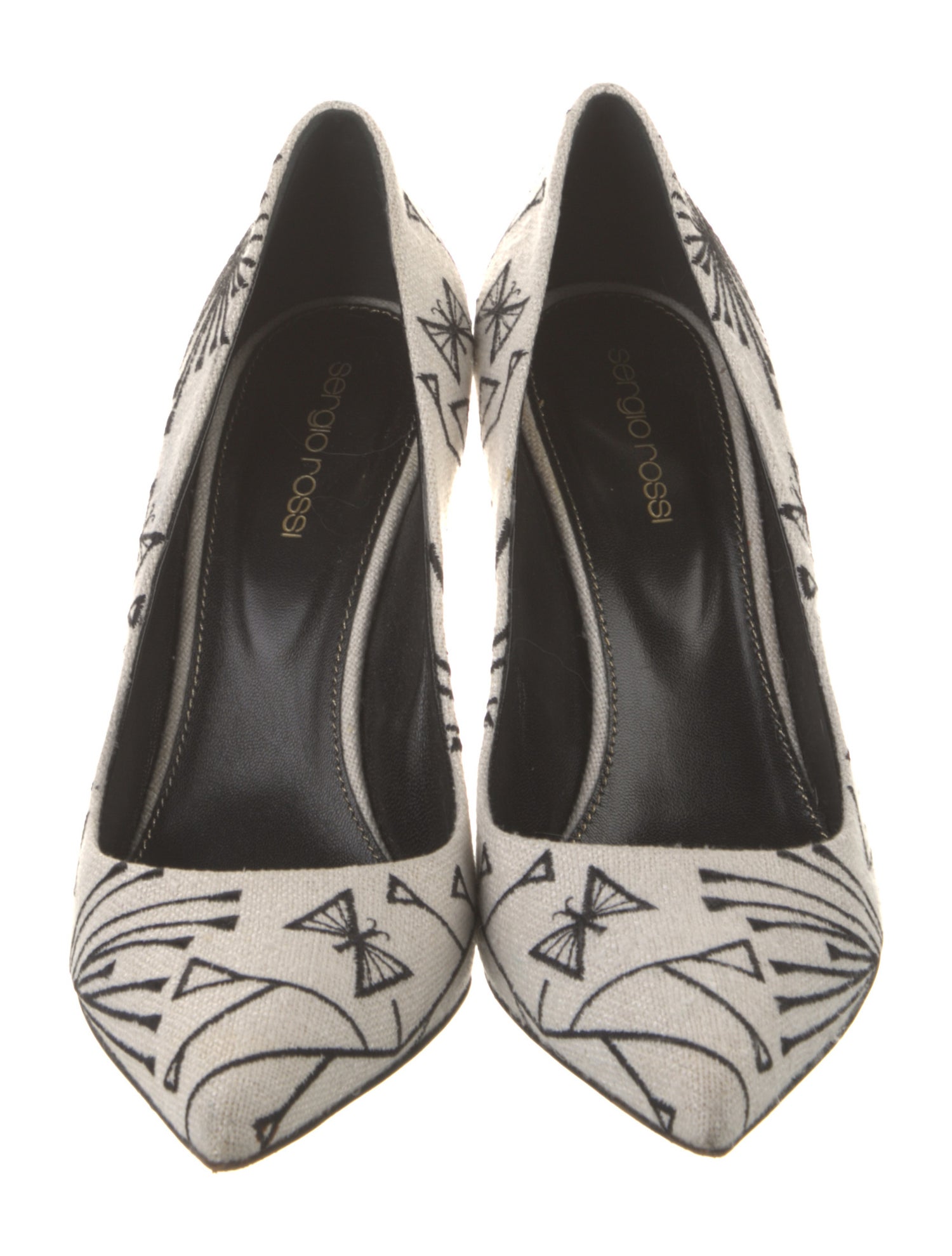 Sergio Rossi Canvas Printed Pumps